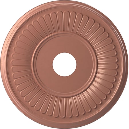 Ekena Millwork Berkshire PVC Medallion (Canopies up to 8 3/8"), 19"OD x 3 1/2"ID x 1"P, Metallic Champagne Pink CMP19BEFCP